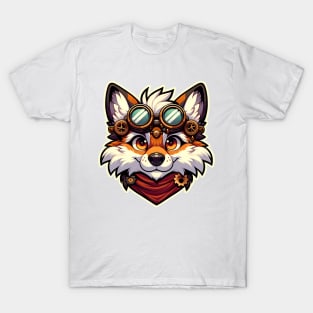 Steampunk Anthro Furry Fox Art T-Shirt